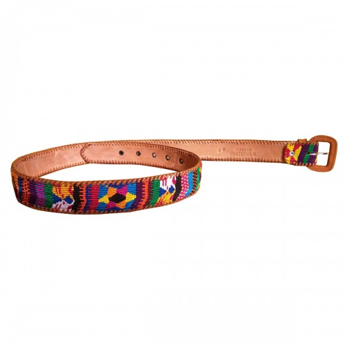 Ceinture de cuir avec textile