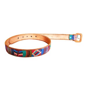 Leather belt with textile