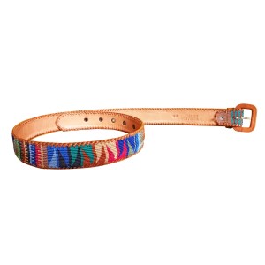 Leather belt with textile