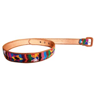 Leather belt with textile