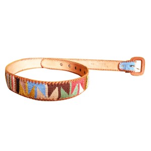 Leather belt with textile