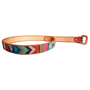 Leather belt with textile