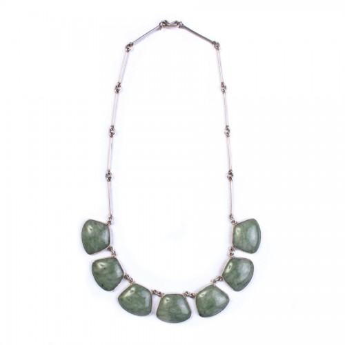 Collier de jade et d'argent