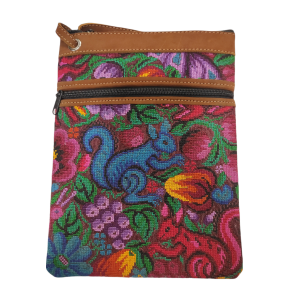 Embroidered huipil bag