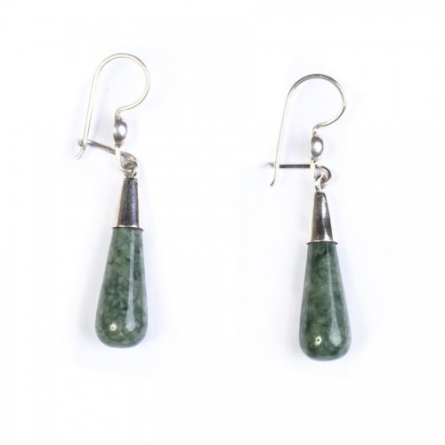 Boucles d'oreilles de jade bouteille