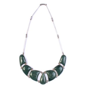 Jade and silver necklace